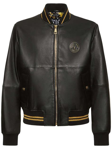 versace leather jacket hm lion|versace bomber jacket.